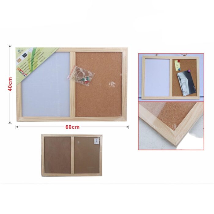 Pizarra Mitad Blanca Y Corcho 40*60Cm - Imagen 1