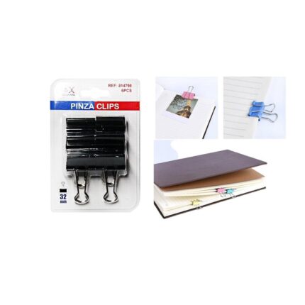 2576-2 Clip De Carpeta Negro Est¨¢ndar Nacional De Succi¨®n Completa 32Mm 6 Uds