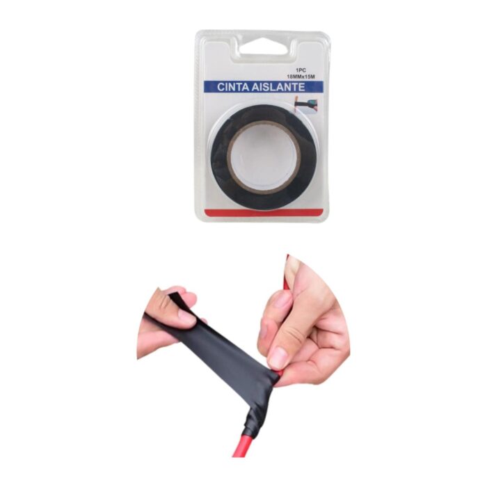 Cinta aislante negra 1.8cm x 15m (1 pieza) - Imagen 2