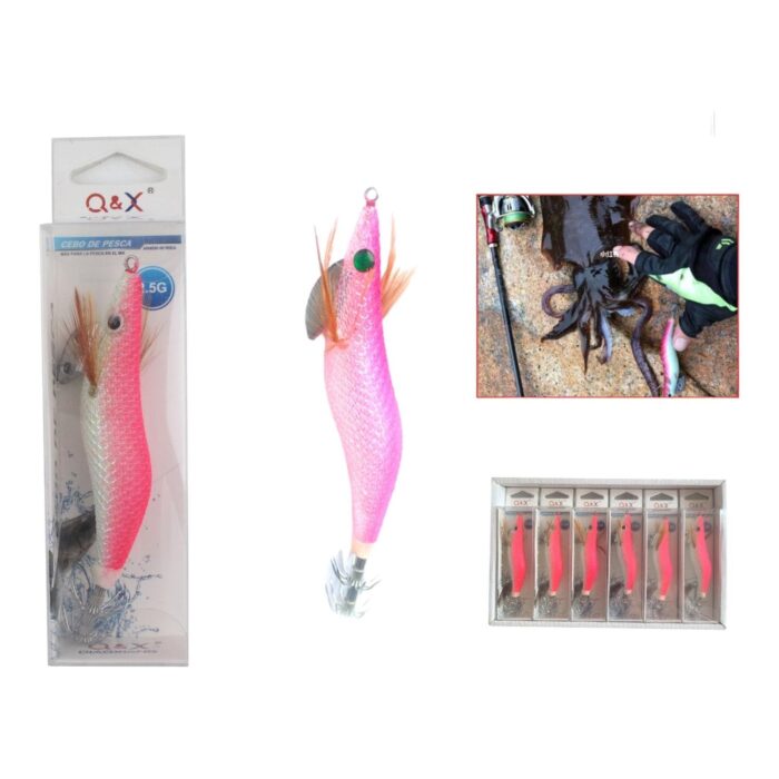 Cebo Falso Camarones De Madera (Pizarra Blanca Rosa) 2,5G - Imagen 1