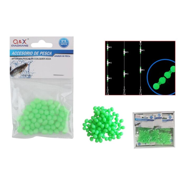 62354346 (Equipo De Pesca) Cuentas Luminosas Para Bloquear Frijoles 100Pcs6*8 - Imagen 1