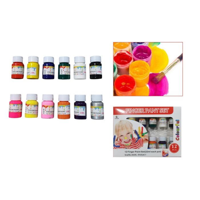 12 Colores 22Ml Pintura Para Dedos - Imagen 2