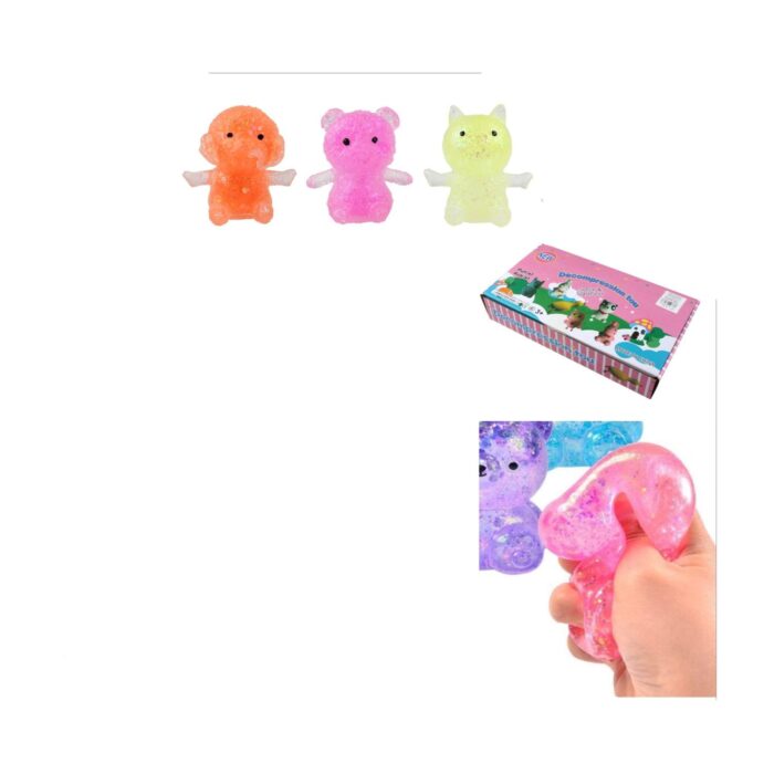 62329200 Tres pequeños animales con polvo dorado de goma - Imagen 1