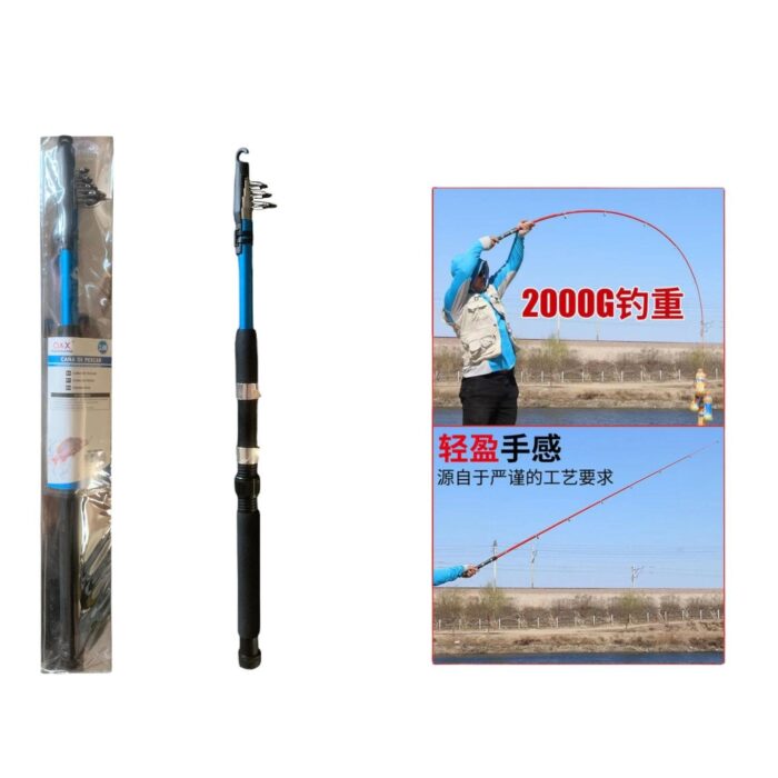 60362928 Ca?a De Pescar Tela De Cuatro Capas De Fibra De Vidrio Azul 2,4 M - Imagen 1