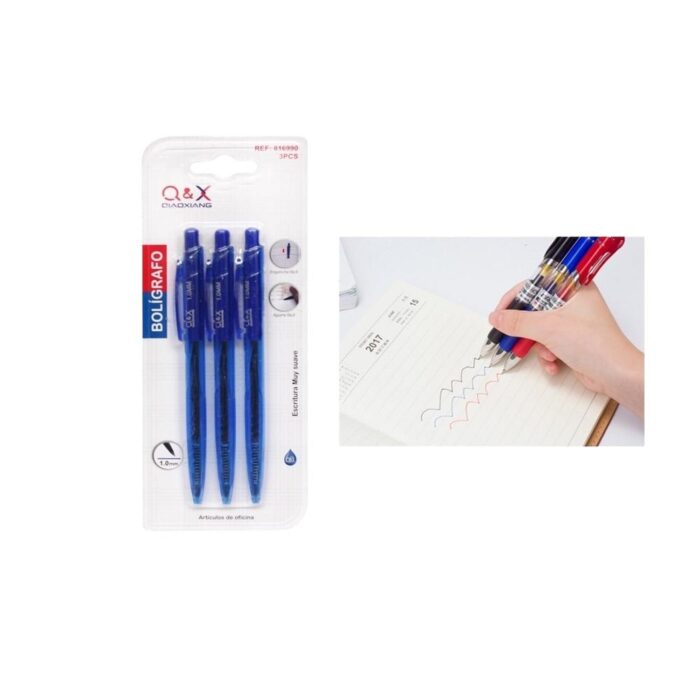 2920-2 Bol¨ªgrafo Simple De Succi¨®n Completa 1,0 Mm 3 Piezas Azul - Imagen 1
