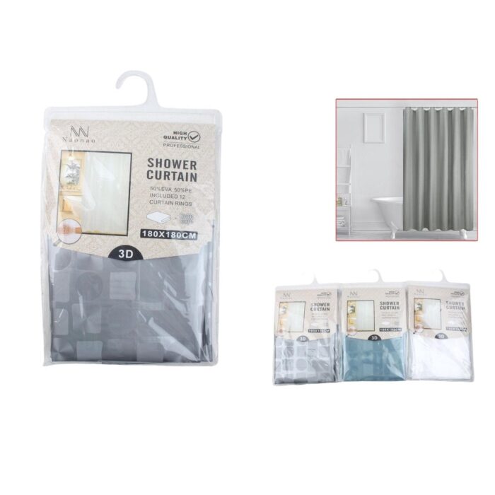 10018-3 Cortina De Ducha Cuadrada Redonda 180*180 - Imagen 1