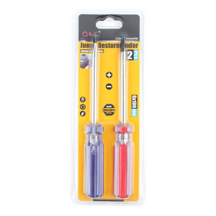 62352672 2 Destornilladores Con Mango De Cristal ¡°+-¡± 6*100 - Imagen 1