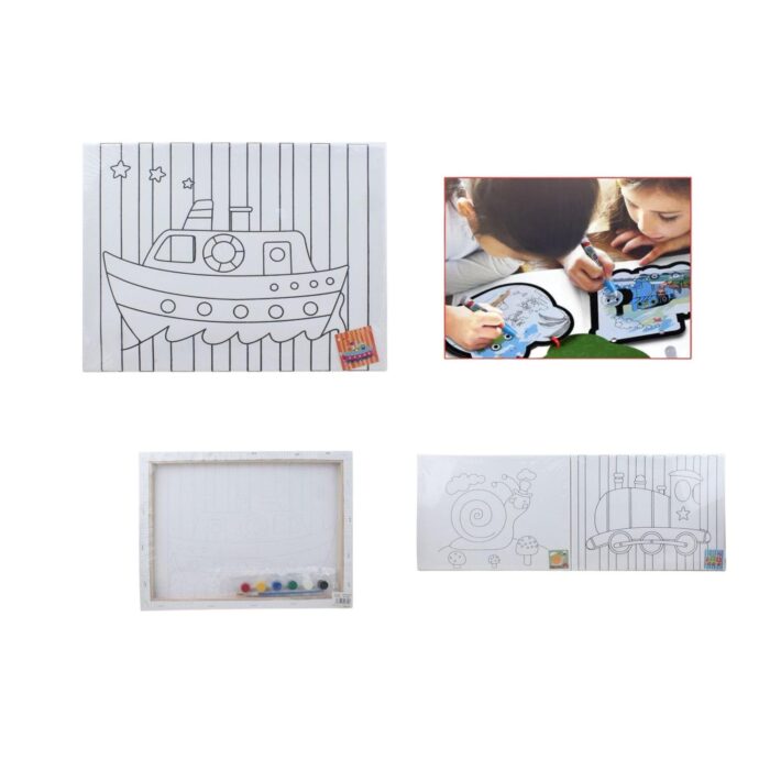 62333409 Marco De Lienzo Lineal + 6 Pinturas Combinadas + 1 Pincel 20*30 - Imagen 1