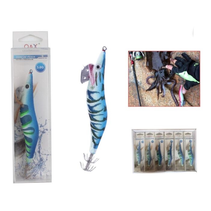 62353292 Cebo Falso Madera Camarones Luminoso Azul 3.0G - Imagen 1