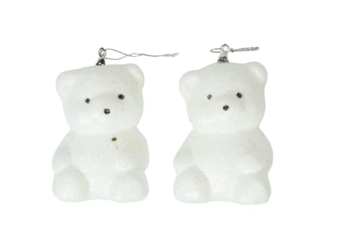 62350237 Colgante Navideño Osito Espolvoreado 9,5 cm 2 Unidades - Imagen 1