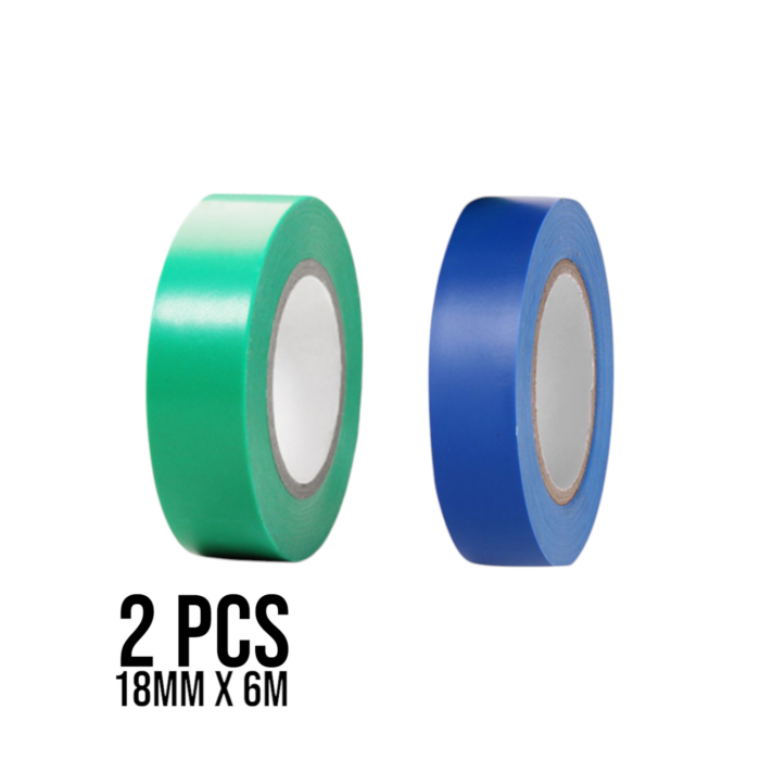 Cinta aislante colores surtidos 1.8cm x 6m (2 piezas) - Imagen 1