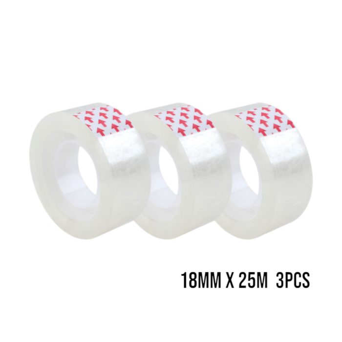 3 piezas de cinta adhesiva pequeña transparente 1.8cm x 25m (4 mil) - Imagen 1