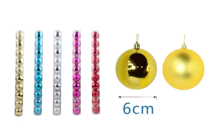 60699597 Bolas de Navidad 6cm 10/u 2 diseños - Imagen 1
