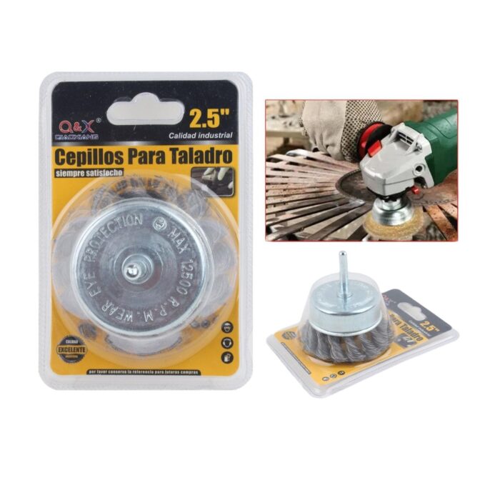 1 Cepillo De Copa De Alambre Curvado Con Varilla De 2,5 Pulgadas Y 63 Mm. - Imagen 1