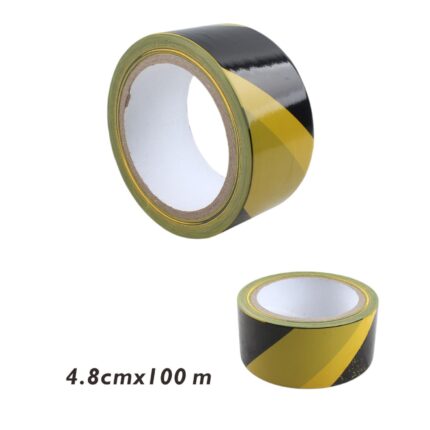Cinta de advertencia amarillo-negro 4.8cm x 100m (sin adhesivo)