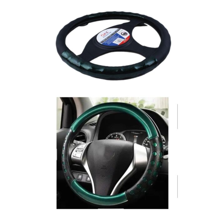 Funda de volante de madera y cuero perforado para un estilo elegante - Imagen 1