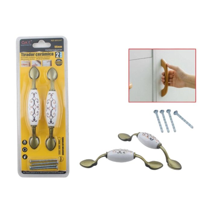 60363872 Mango De Cerámica De Estilo Europeo De 96 Mm, Color Antiguo Verde - Imagen 1