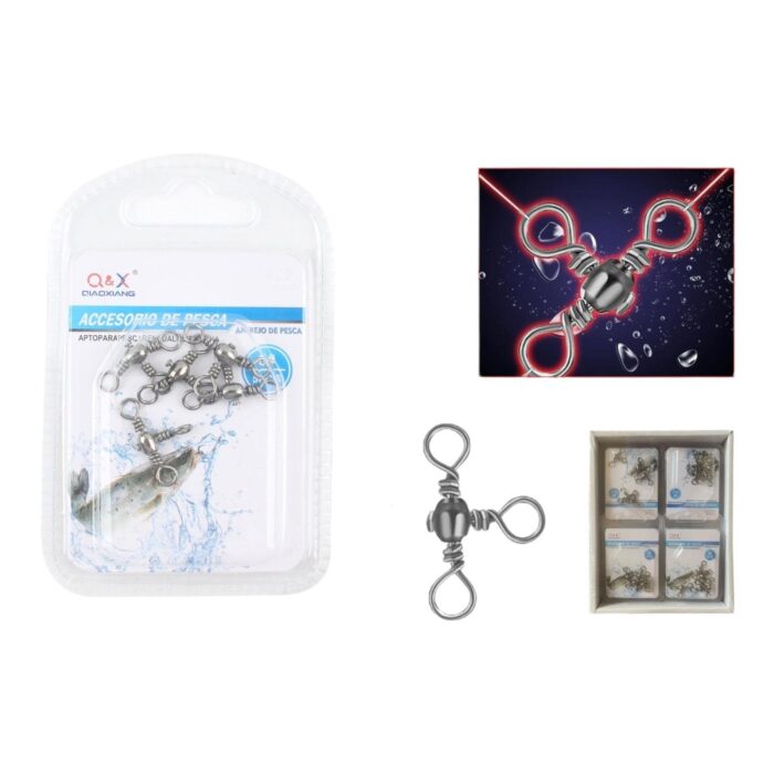 (Accesorios Para Artes De Pesca) Giratorio De Paso Medio En Forma De Botella Negra 6#5Pcs - Imagen 1