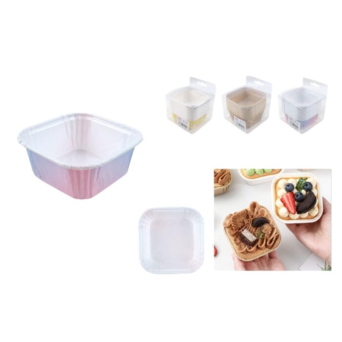 62345389 Molde para Pastel Cuadrado De 6,5*6,5*3,5 Cm En pack 12 Uds - Imagen 2