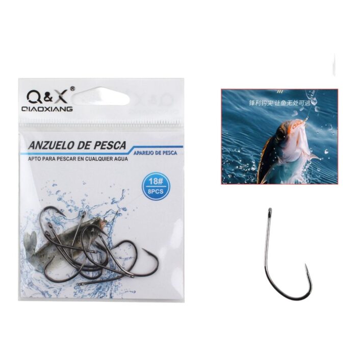 Anzuelo De Pesca Maruyo Ring 18# 8Pcs (Niquel Negro) - Imagen 1