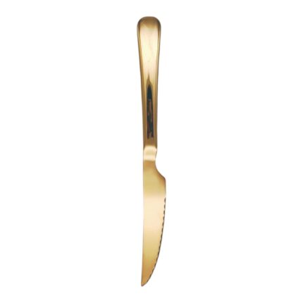 Cuchillo para bistec con mango redondo de oro rosa 2PCS