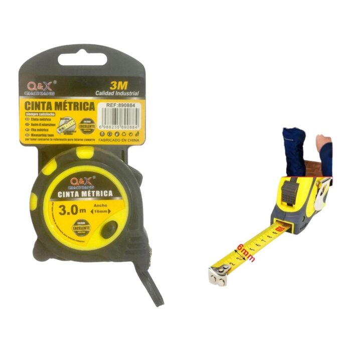 Cinta M¨¦trica Amarilla Y Negra 3 Metros 16Mm-10S Con Cabezal Magn¨¦tico - Imagen 1