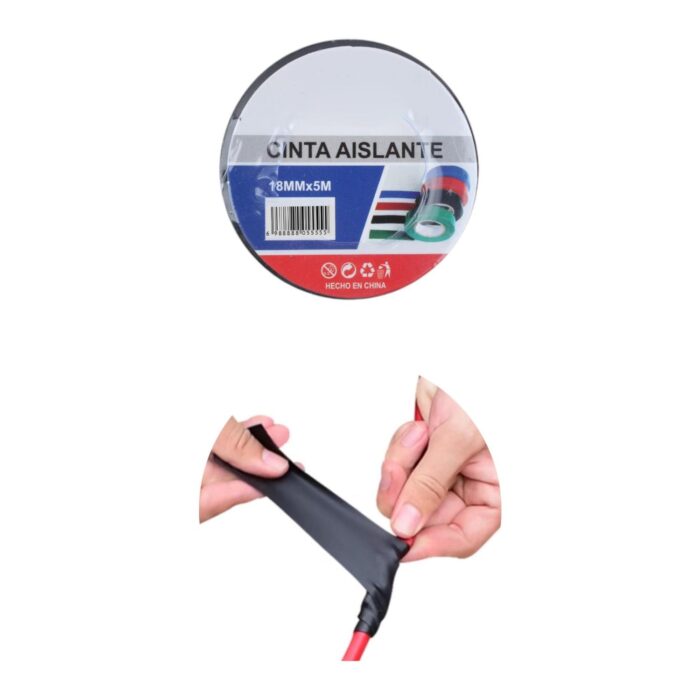 62343069 Cinta aislante negra en blister 1.8cm x 15m (10 piezas) - Imagen 2