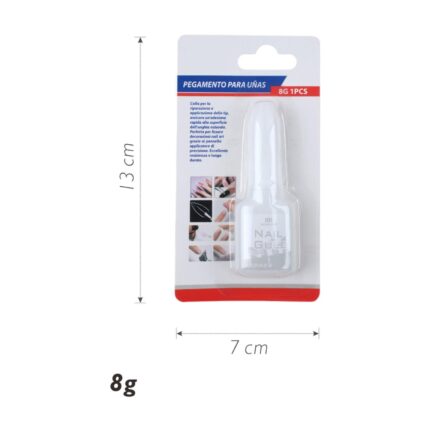Pegamento para uñas con brocha 8g en botella de plástico (1 pieza)
