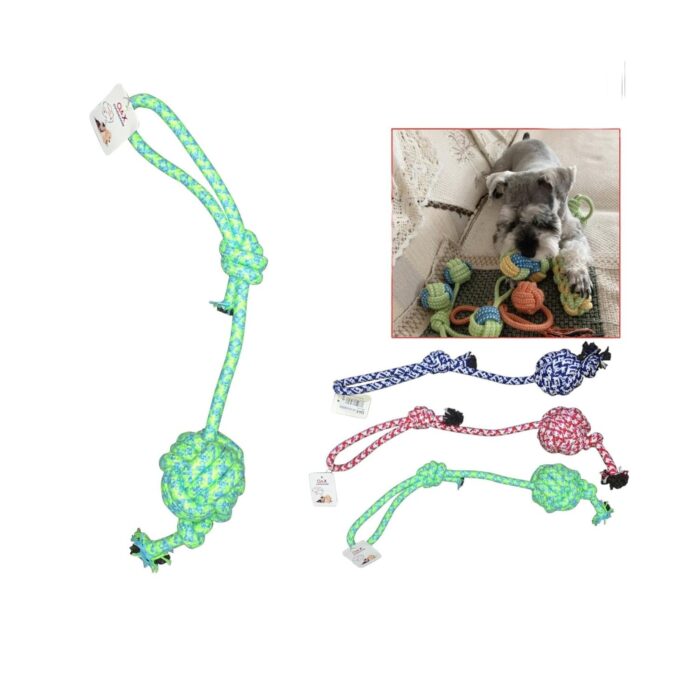 Bola Colgante Con Mango A3633 Y Juguete De Cuerda De Hilo Para Mascotas Con Nudo - Imagen 1