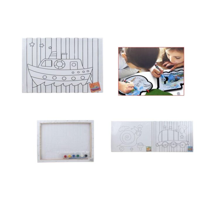 62333430 Marco De Lienzo De L¨ªnea + 6 Pinturas Combinadas + 1 Pincel 15*30 - Imagen 1