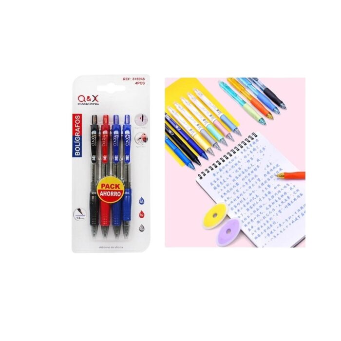 62956221 Pack 4 Boligrafos 3 Colores - Imagen 1