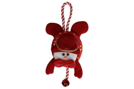 Adorno Navideño Santa Claus y Muñeco de Nieve Rojo