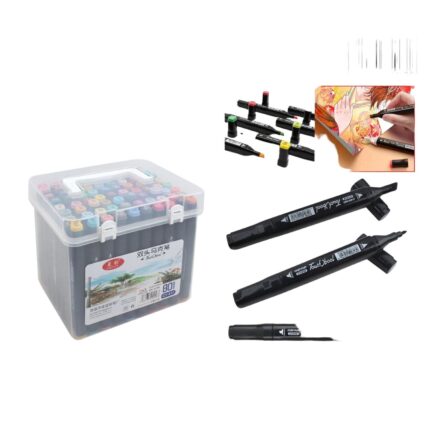 Caja Pp 80 Colores Marcador A Base De Aceite Palo Negro