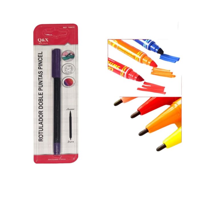 62956215 Rotulador Doble Punta Morado Oscuro - Imagen 1