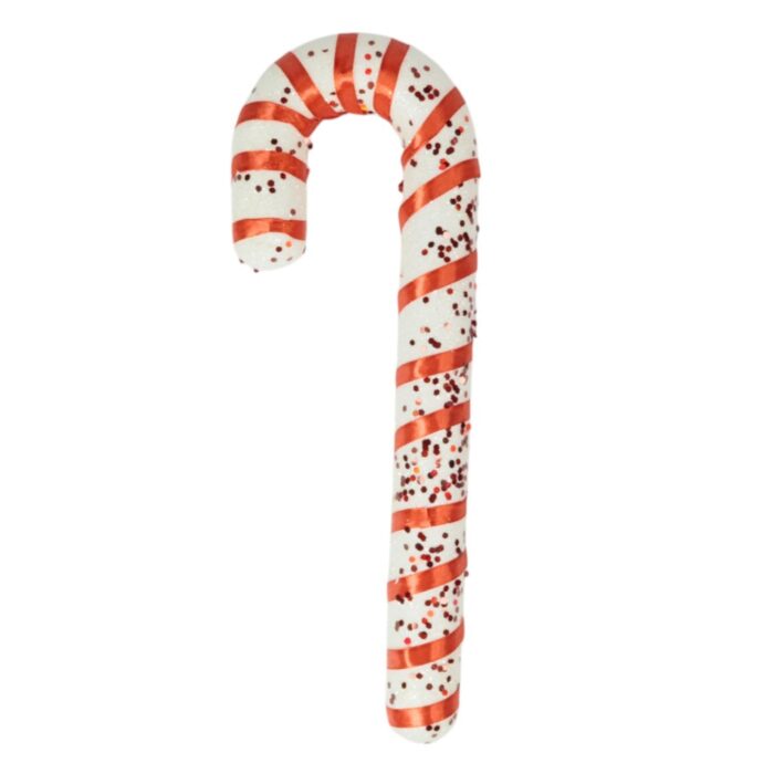 62349561 Bastón Simple Navideño Decorativo con Brillitos Rojos - Imagen 1