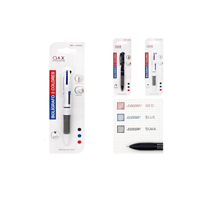 62334134 2397 Bol¨ªgrafo De Tres Colores Con Varilla Blanca Y Negra De Succi¨®n Completa 0,7 1 Uds. - Imagen 1