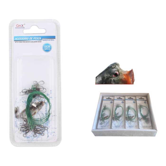 60370169 (Accesorios Para Artes De Pesca) Alambre De Acero Verde 15Cm 10Pcs (Verde) - Imagen 1