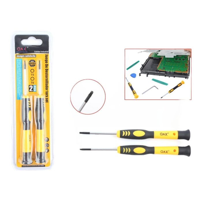 2 Destornilladores Con Mango Bicolor Amarillo Y Negro Pulgadat5/T6Pulgada - Imagen 1
