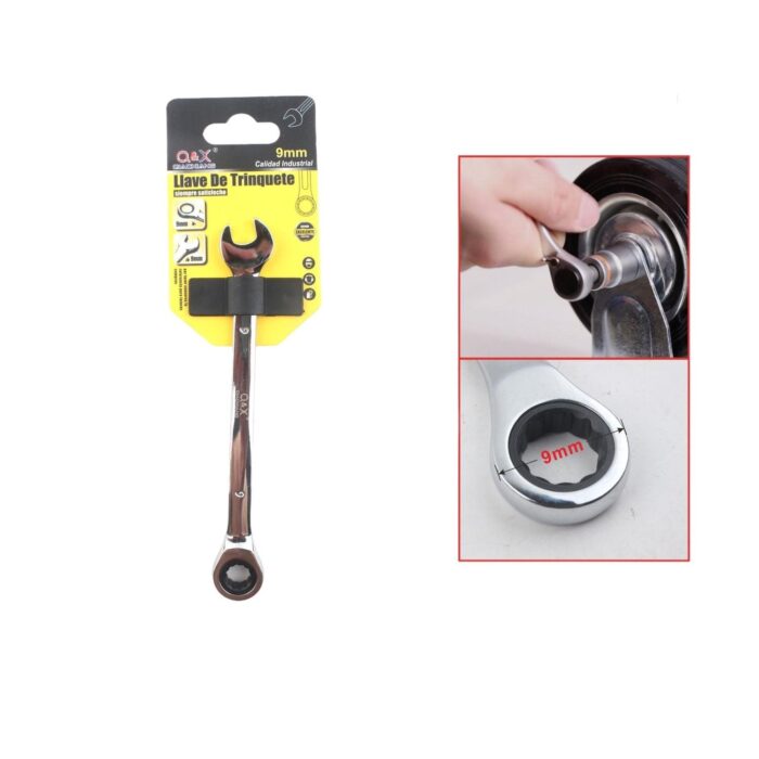 Llave Combinada Con Carraca 9Mm Pulido Espejo - Imagen 1