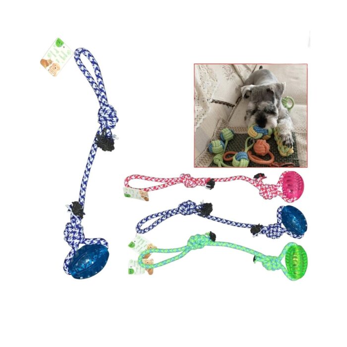 62331312 Juguete de Cuerda Para Mascotas de Rugby con Mango - Imagen 1