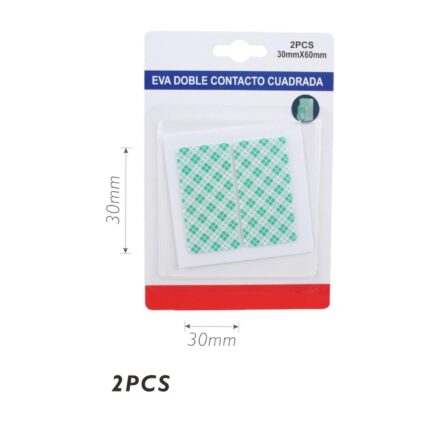 Cinta EVA adhesiva doble cara cuadrada 30mm x 60mm (2 unidades)