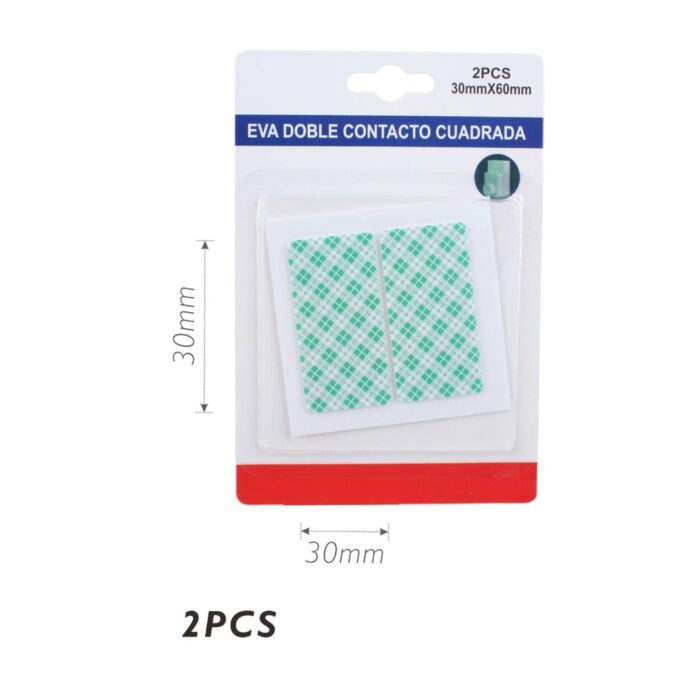 62343720 Cinta EVA adhesiva doble cara cuadrada 30mm x 60mm (2 unidades) - Imagen 1