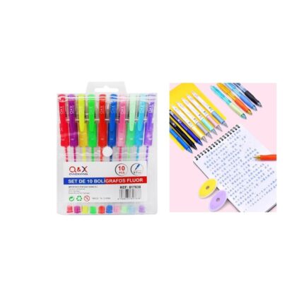 Set 10 Boligrafos Fluor