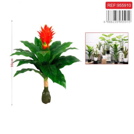 Flor De Bromelia 90Cm Con Fondo