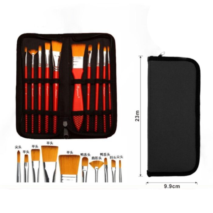 Estuche Con Un Set De 10 Pinceles Para Tecnica Acuarela - Imagen 1