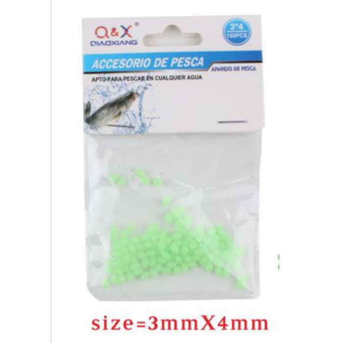 (Equipo De Pesca) Cuentas Luminosas Para Bloquear Frijoles 100Pcs 3*4 - Imagen 3