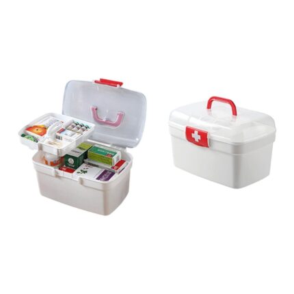 Caja De Medicinas Pequena Roja Para Organización Fácil