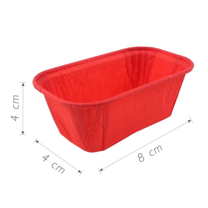 61899245 8*4*4 Cm Color Sólido Rectangular De Un Solo Lado Laminado En Oro Taza De Pastel En Caja + Agujero D - Imagen 1