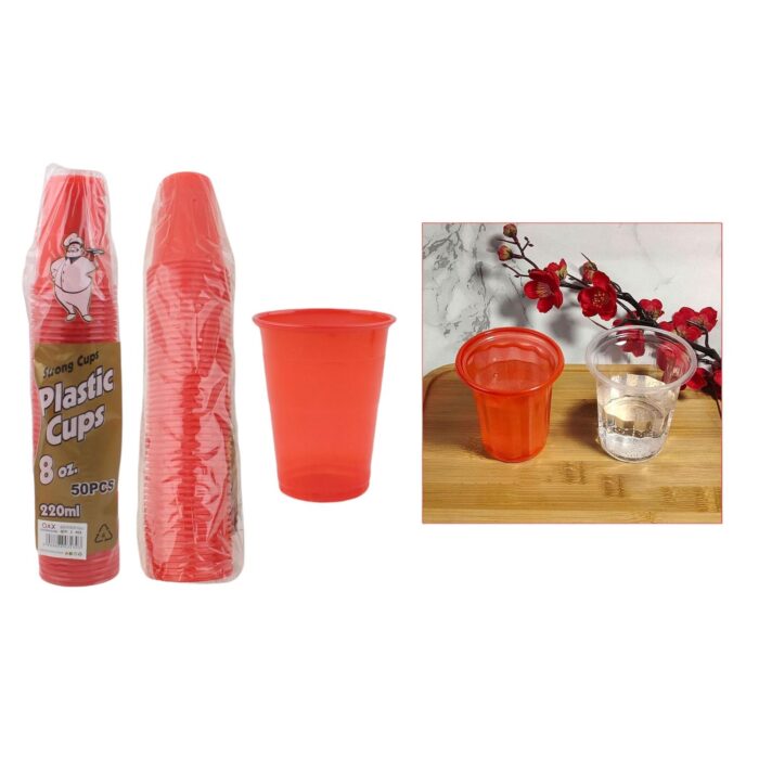 Vaso 80Z Rojo 220Ml 50Pzs - Imagen 1