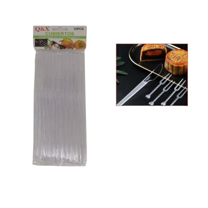 10Pchs112 Cuchillo De Mesa-Color Transparente 19.9Cm - Imagen 1